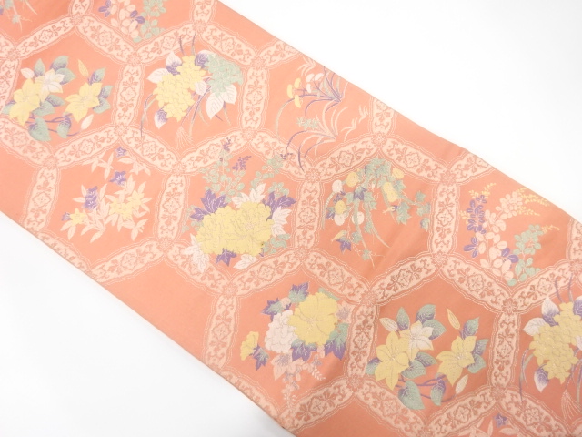 JAPANESE FUKURO OBI / WOVEN KIKKO WITH FLOWER